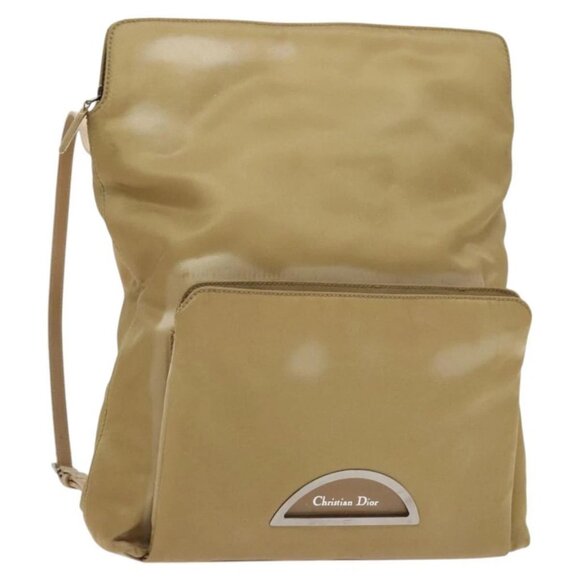 Christian Dior Backpack Nylon Beige Silver Auth - Picture 1 of 16